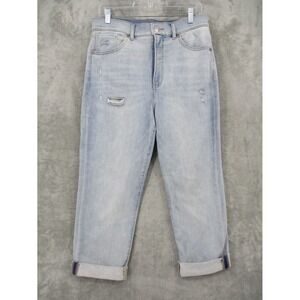 Express Jeans Womens 10 Mom Super High Rise Stretch Denim Light Wash Casual Blue